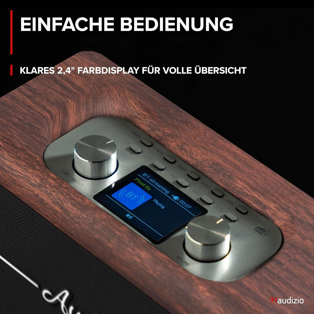 Audizio Tune60 - DAB Radio mit Bluetooth Lautsprecher, Fernbedienung, FM, 40 Watt, Batterie- Netzbet