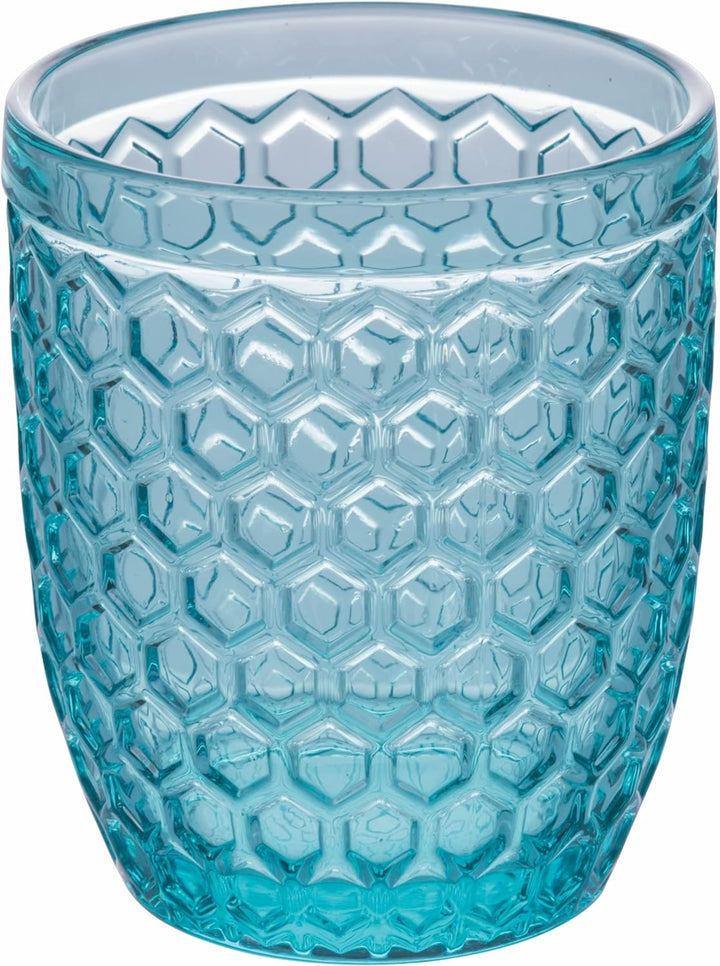Villa d'Este Home Tivoli 6er Set Wassergläser aus Glas 350 ml Geometrie Ocean