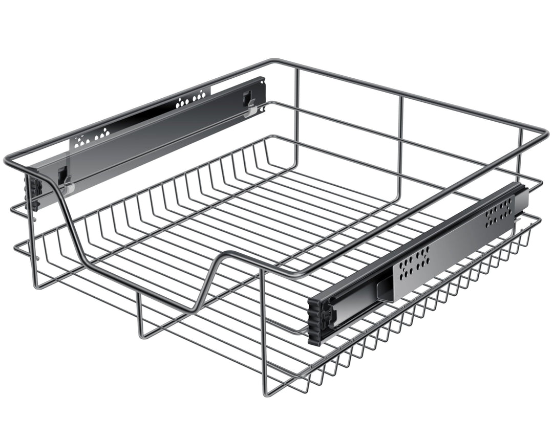 KESSER® Teleskopschublade 50cm Schrankbreite verchromt aus Edelstahl Schubladeneinsatz für Küchensch