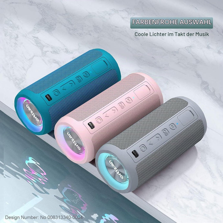 Ortizan Bluetooth Lautsprecher mit Licht, Musikbox Tragbarer Bluetooth Box mit IPX7 wasserdicht, Dua