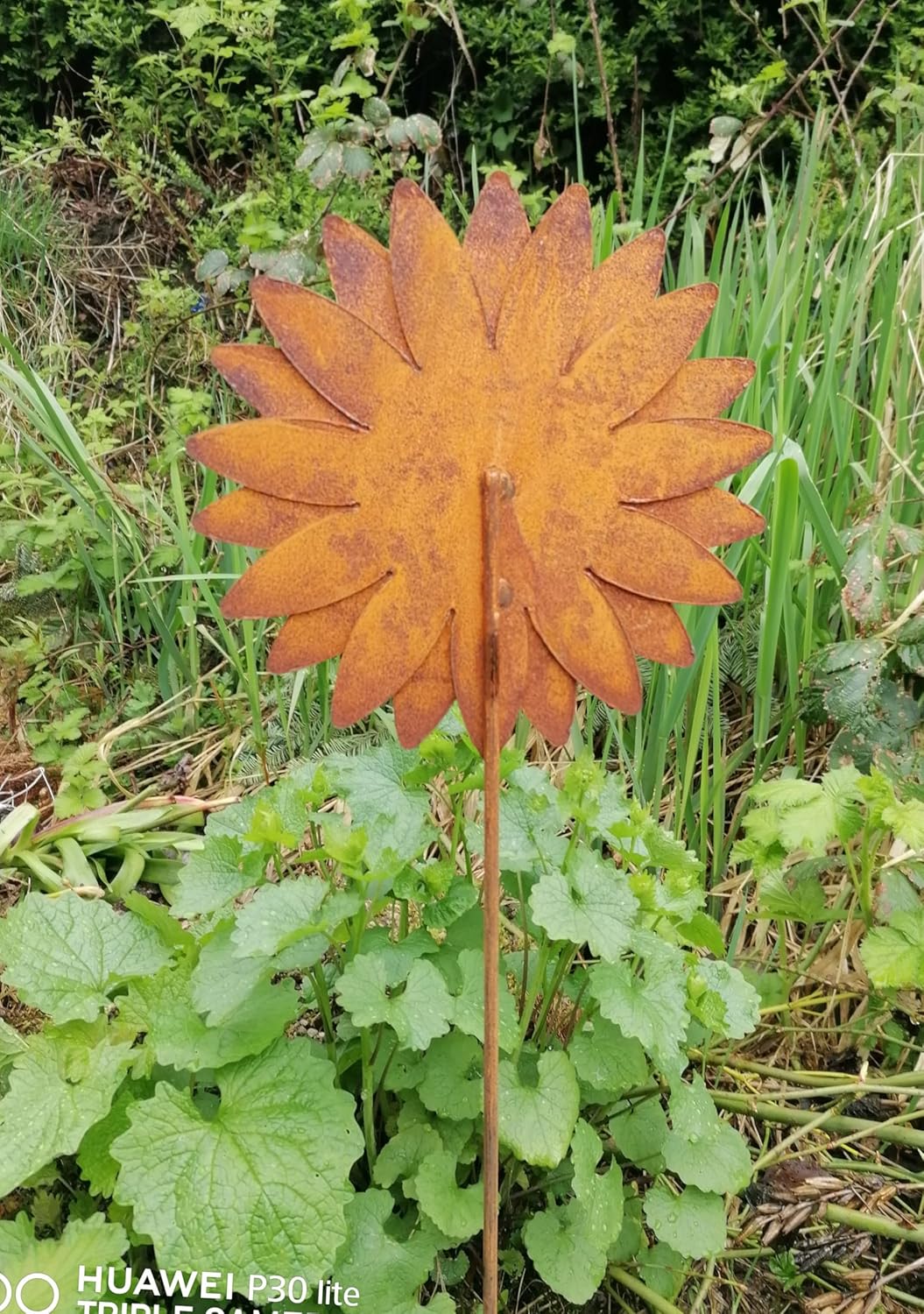 NEU !! Gartenstecker Sonnenblume 80 cm lang aus Metall in Edelrost Rost Dekoration Volleisen Rankhil