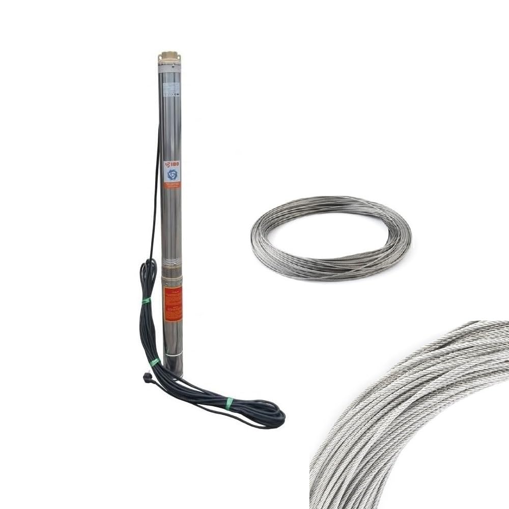 Tiefbrunnenpumpe Set IBO 3,5 SDM 3-11 Tiefbrunnenpumpe 800W | Ablassseil 30 Meter | UNIDELTA Klemmve