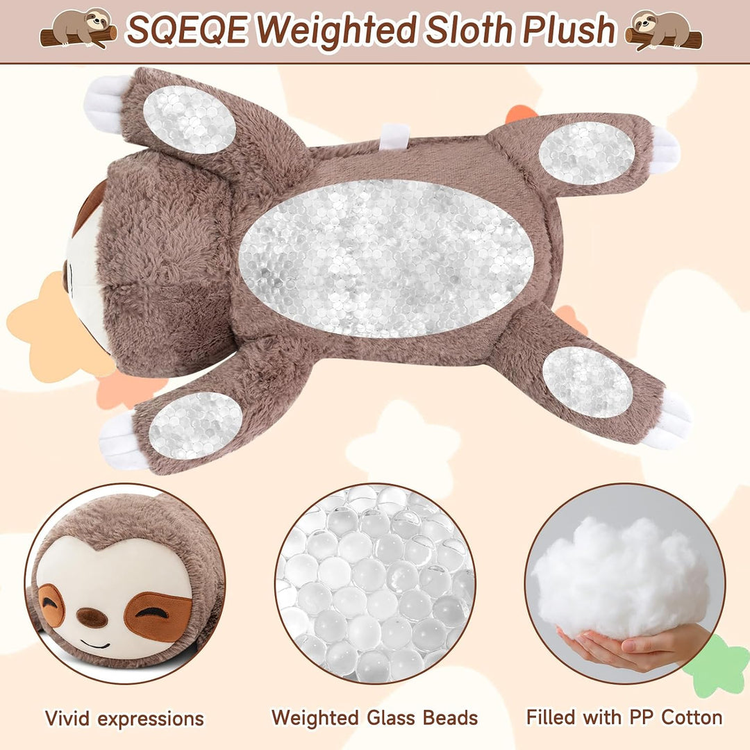 SQEQE Gewichtetes Faultier Kuscheltier, Weiches Faultier Plüschtier Kuscheltierkissen mit Gewicht, C