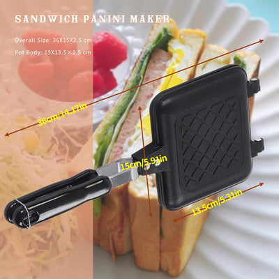 Heisser Sandwichmaker, Sandwich-Panini-Maker mit Antihaftbeschichtung und Isoliertem Griff, Schnelle