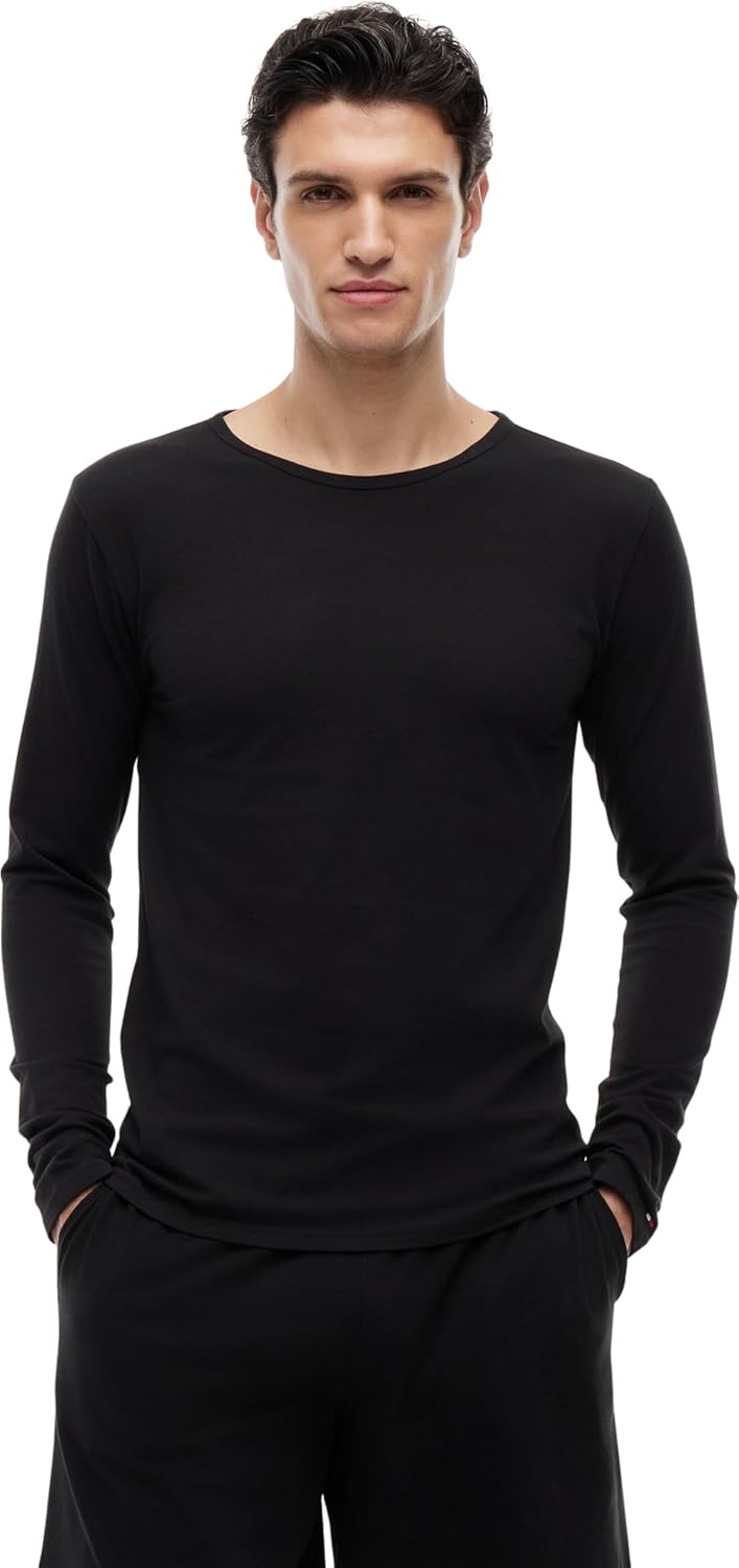 Tommy Hilfiger Herren 3er Pack Langarmshirts Basic XL Black/ Black/ Black, XL Black/ Black/ Black