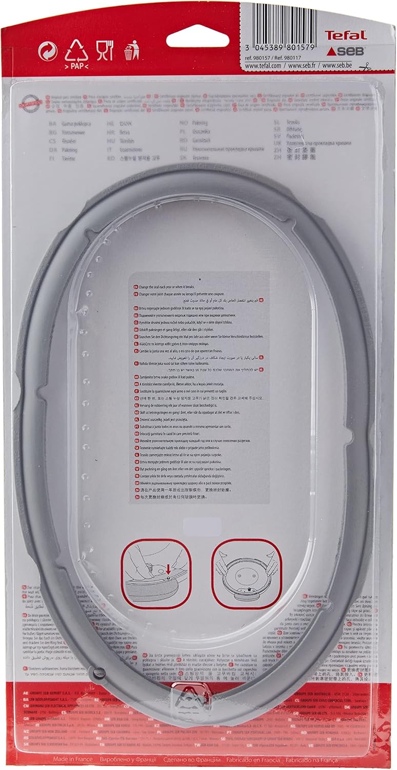 Seb 980157 Dichtungsring für Edelstahl-Schnellkochtopf 4,5 l / 6 l, 220 mm