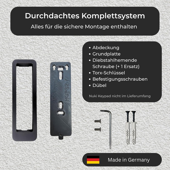 Generisch Wandhalterung kompatibel mit Nuki Keypad 2 – Diebstahlschutz-Abdeckung mit Torx-Sicherheit
