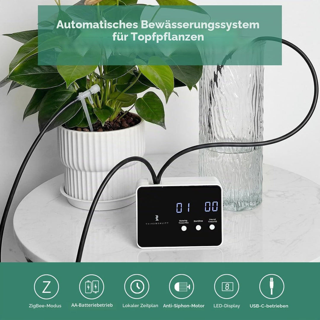 THIRDREALITY Zigbee Smart Watering Kit Pro, Indoor Plant Watering System, Hub Required Watering Pro