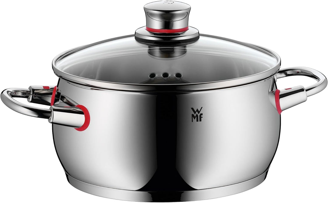 WMF Quality One Kochtopf gross 20cm, Glasdeckel mit Dampföffnung, Bratentopf Induktion 3,4l, Cromarg