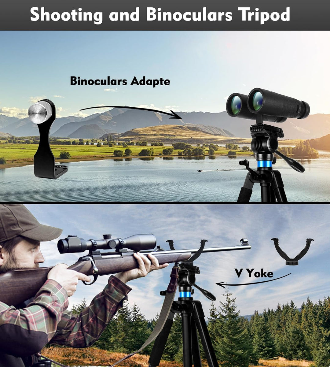 184 cm Spotting Scope und Fernglas Heavy Duty Stativ, Schiessen Jagd Rest V Yoke Stand mit Fernglas