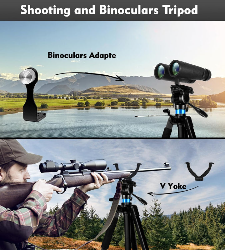 184 cm Spotting Scope und Fernglas Heavy Duty Stativ, Schiessen Jagd Rest V Yoke Stand mit Fernglas