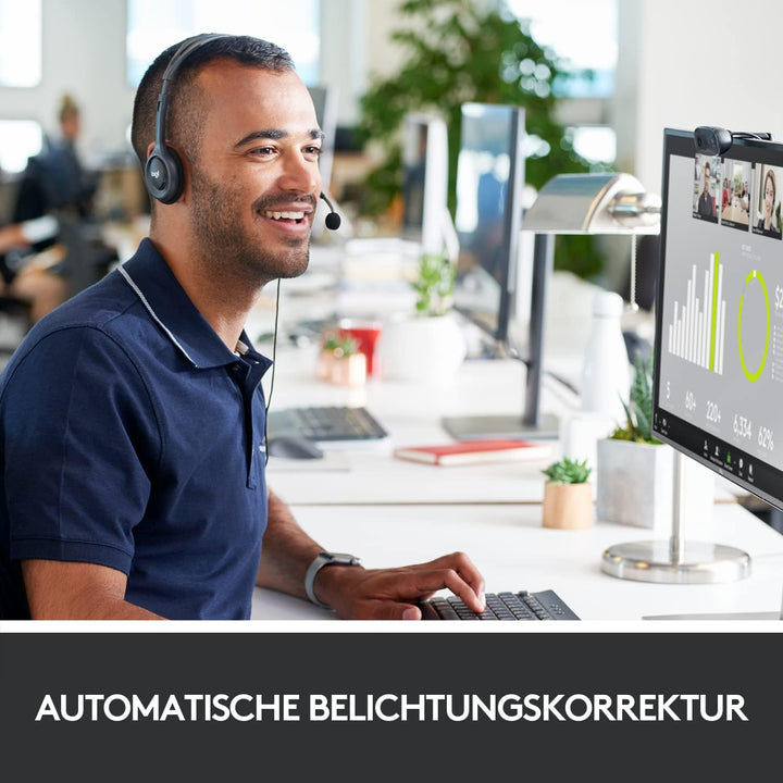 Logitech C270 Webcam, HD 720p, 60° Sichtfeld, Fester Fokus, Belichtungskorrektur, USB-Anschluss, Rau