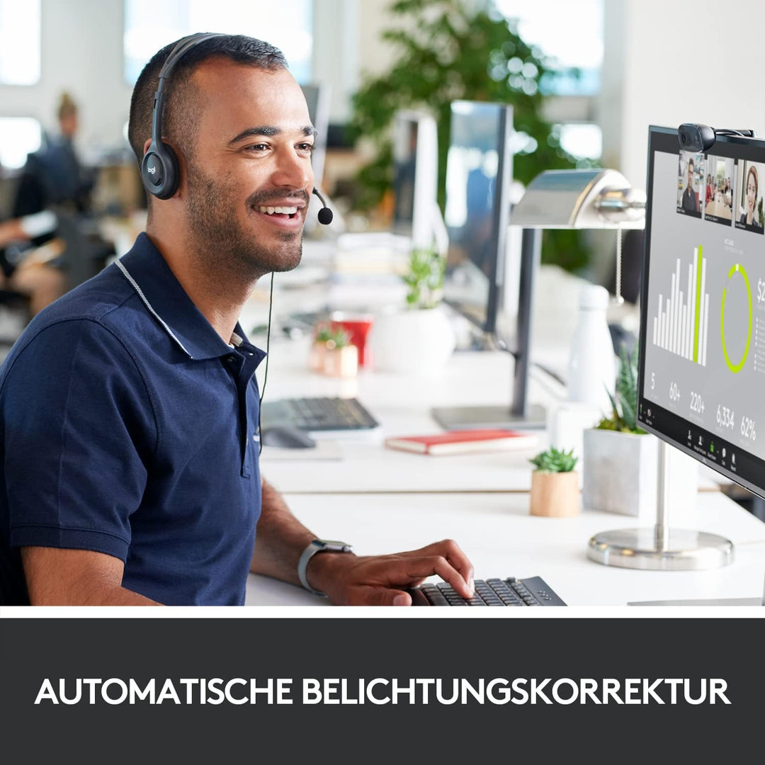 Logitech C270 Webcam, HD 720p, 60° Sichtfeld, Fester Fokus, Belichtungskorrektur, USB-Anschluss, Rau