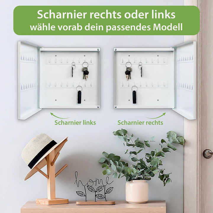 banjado® Grosser Schlüsselkasten Glas/Schlüsselbox 30cm x 30cm mit 50 Haken - Motiv Zen Relax/Schlüs