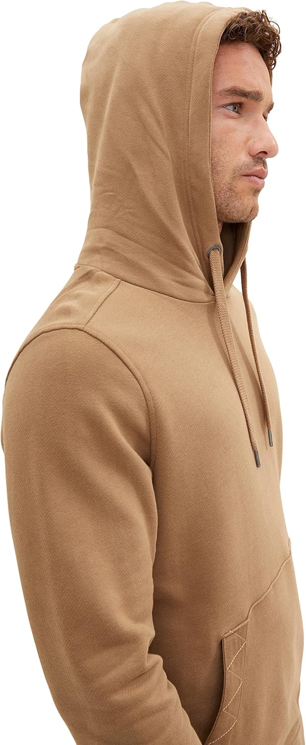 TOM TAILOR Herren Basic Hoodie Sweatshirt M 15078 - Otter Brown, M 15078 - Otter Brown