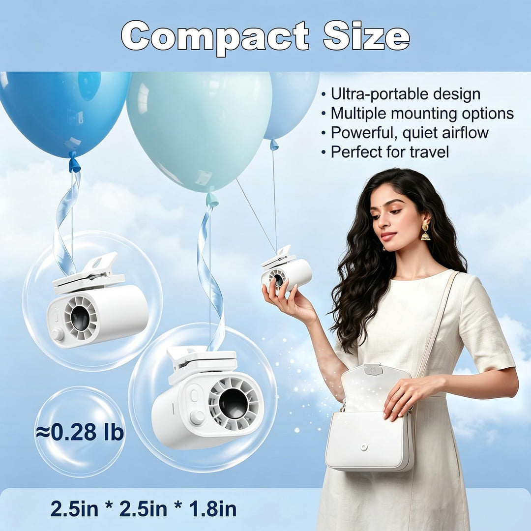 Tragbarer Clip-On Ventilator für Sonnenschirm, ultraleicht 0,28 lb, stufenlose Geschwindigkeit, wied