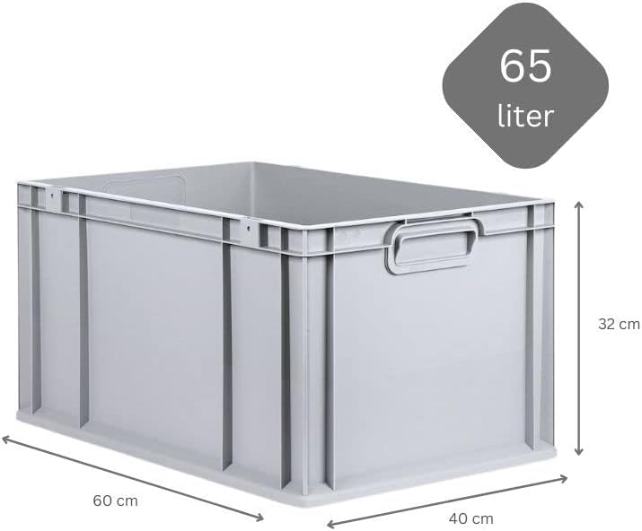 PROREGAL SuperSparSet 5x Eurobox NextGen Grip mit Scharnierdeckel und gelben Schiebeschnappverschlüs