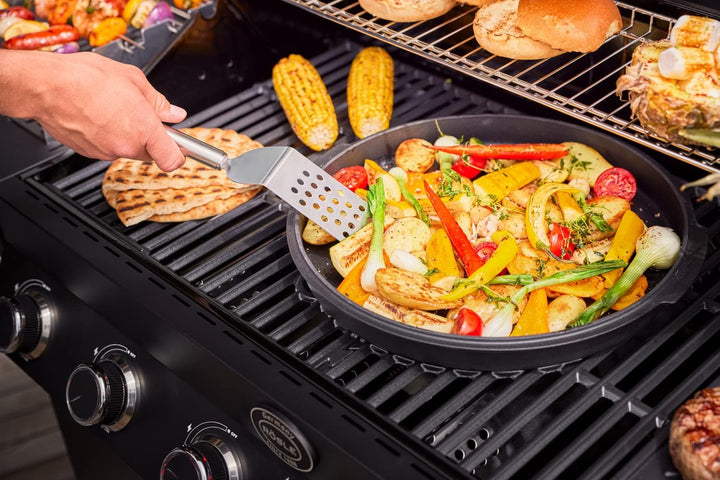 RÖSLE VARIO Dutch Oven, Hochwertiger Dutch Oven aus emailliertem Gusseisen, Deckel als Pfanne einset