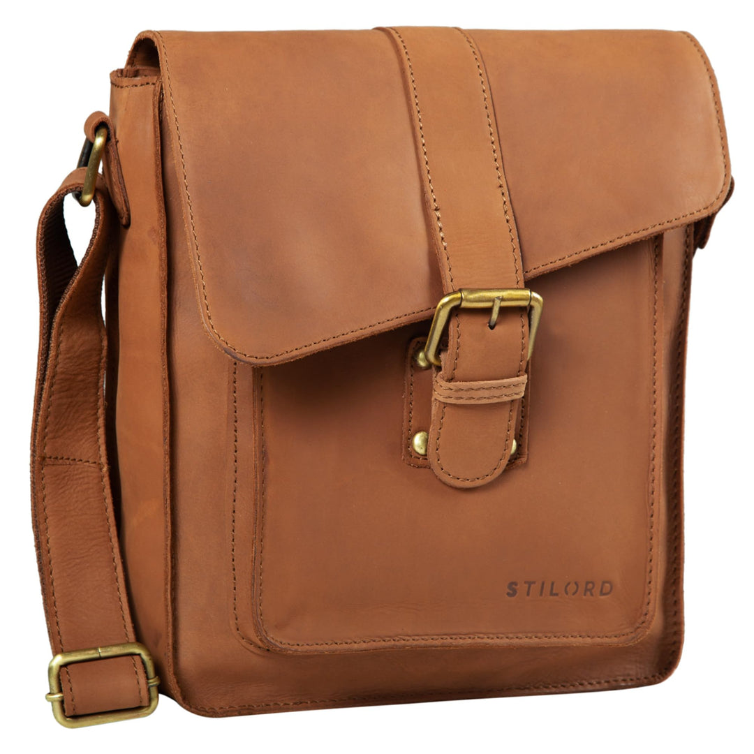 STILORD 'Lukas' Umhängetasche Herren Leder mittelgross Vintage iPad Ledertasche 10,1 Zoll Tablettasc