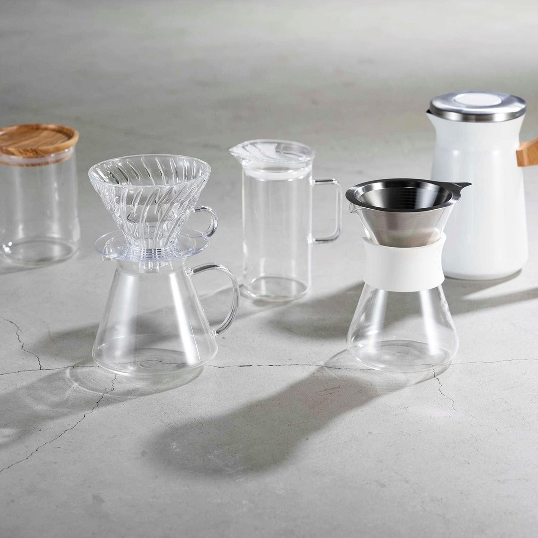 Hario V60 Brühset aus Glas, 600 ml, transparent, S-VGBK-02-T, Farblos 600ml Farblos, 600ml Farblos