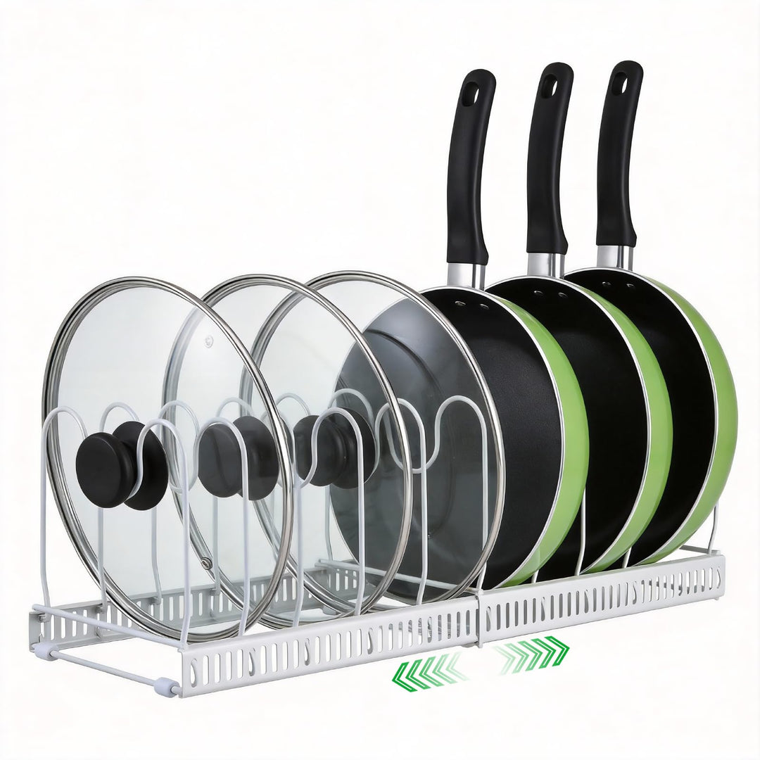Erweiterbarer Topfdeckelhalter, Topfdeckel Organizer mit 10 Verstellbaren Teiler, Pfannenhalter Aufb