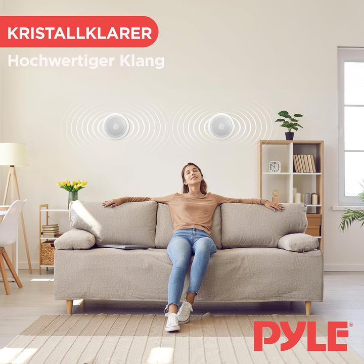 Pyle PDIC60 Lautsprecher, 2.0 Kanäle, Verkabelt, Terminal, Weiss, 125 W, 65 - 22000 Hz