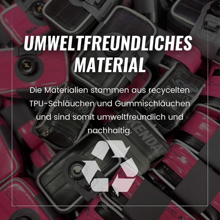 RIDENOW Fahrrad Satteltasche Fahrradtasche aus recycelten TPU-Schläuchen & Gummischläuchen, mit BOA-
