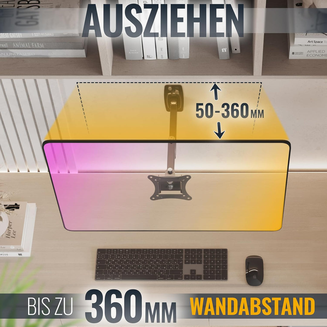 RICOO PC Monitor Wandhalterung Schwenkbar Neigbar für 13-29 Zoll, Halterung Wand S1211, Monitorhalte