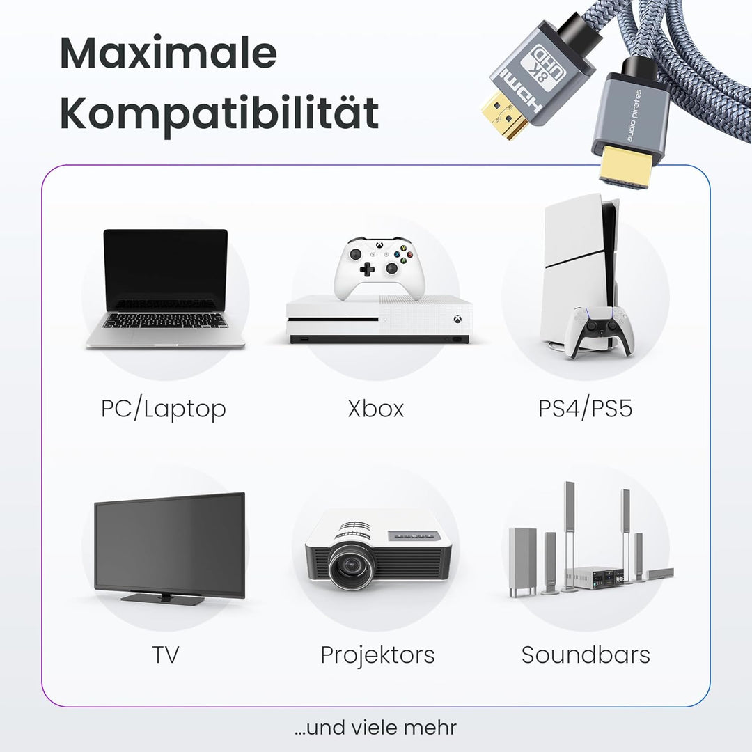 audio pirates – PERFORMANCE OMEGA COLLECTION - HDMI 2.1 Kabel | 48Gbit/s Ultra High Speed HDMI-Kabel