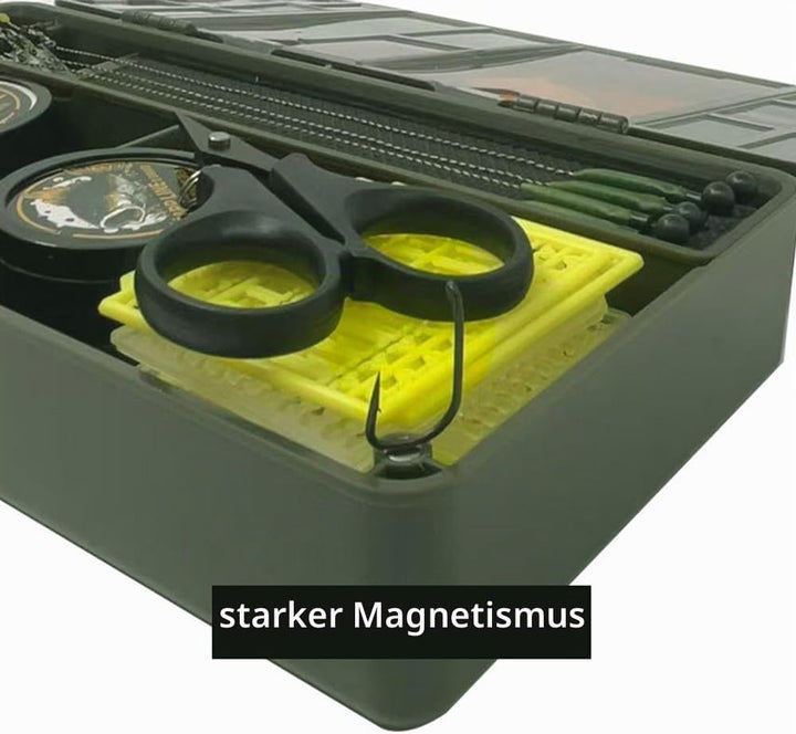 Angelgerätebox, Wasserdichter Fischköder Organizer mit Herausnehmbaren Trennwänden und Magnetischem