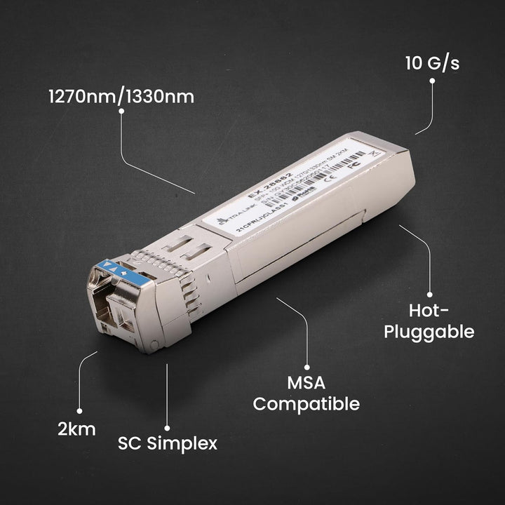 Extralink WDM SFP Modul Singlemode 10G LC 1270/1330nm bis 2km – Kompatibel mit Ubiquiti UniFi Netgea