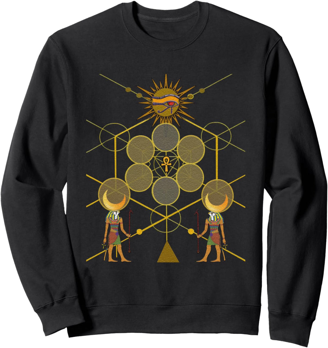 Ancient Egyptian Hieroglyph Art Egypt Gods Pyramids Geometry Sweatshirt