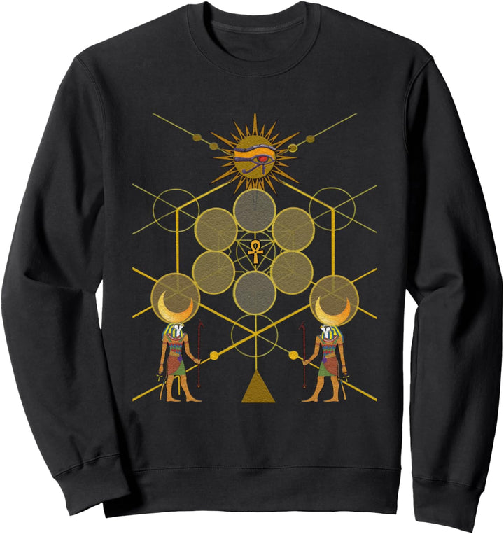 Ancient Egyptian Hieroglyph Art Egypt Gods Pyramids Geometry Sweatshirt