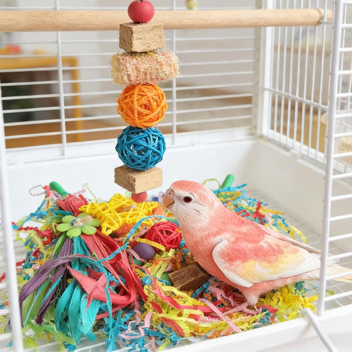 Vogelspielzeug für Wellensittiche, Sittichspielzeug, Vogelgrasmatte, Vogelschaukeln, Papageienklette