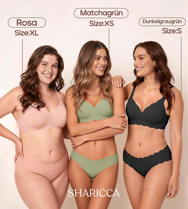 SHARICCA Damen Unterwäsche Nahtlos Slips Stretch Hipster Brazilian Slips Unsichtbar Weich Höschen Pa