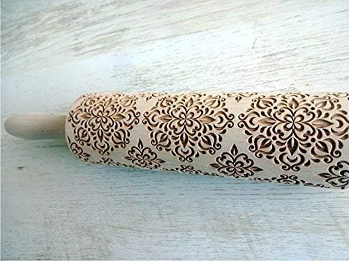 KALEIDOSKOP Nudelholz. Geprägte Nudelholz mit Muster für hausgemachtes Gebäck und Keramik. Teigrolle
