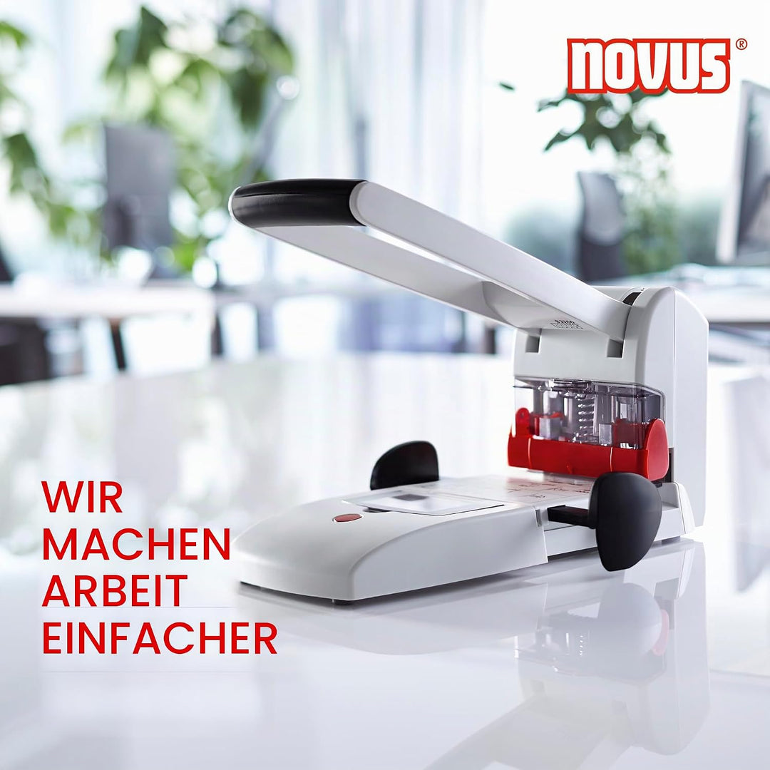 Novus B 2200 Blocklocher (200 Blatt, Zwei- und Vierfach-Lochung, Metall/Kunststoff) lichtgrau