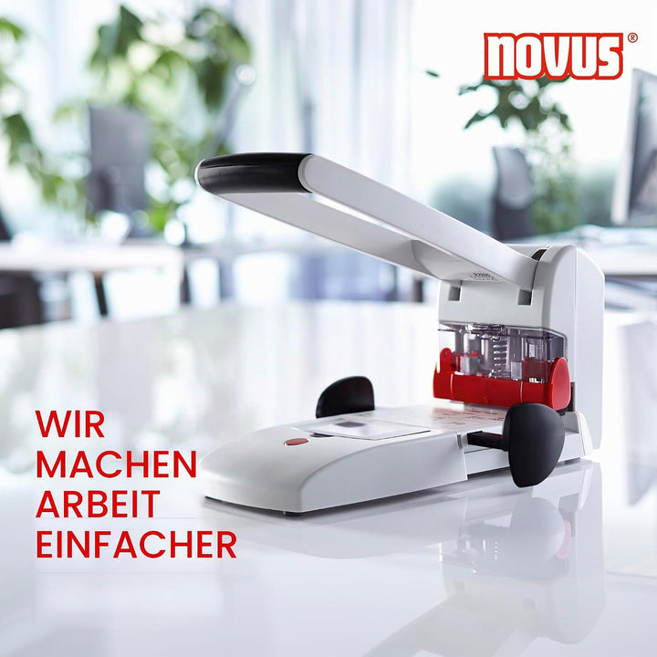 Novus B 2200 Blocklocher (200 Blatt, Zwei- und Vierfach-Lochung, Metall/Kunststoff) lichtgrau
