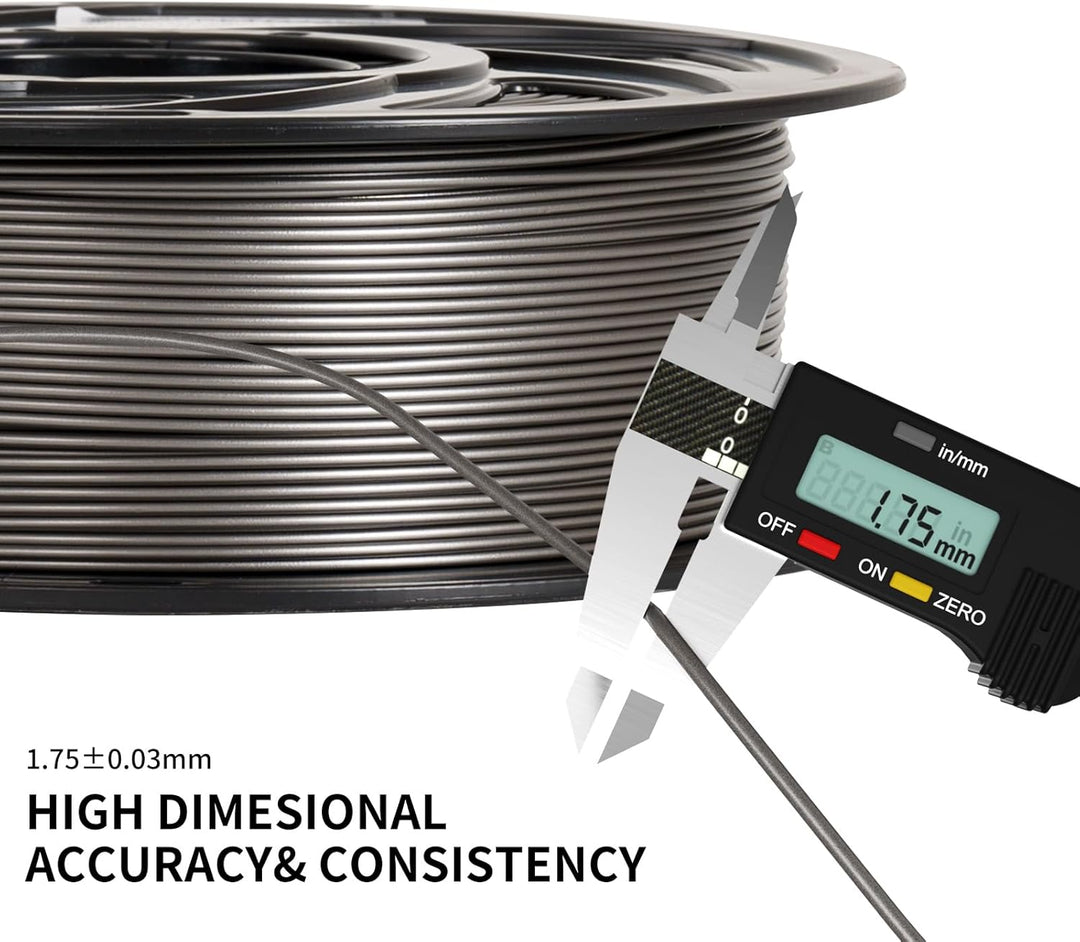 TRONXY PETG Filament 1,75 mm, Metall Hellgrau 3D-Drucker Filament Genauigkeit +/- 0,05 mm, 1 kg Spul