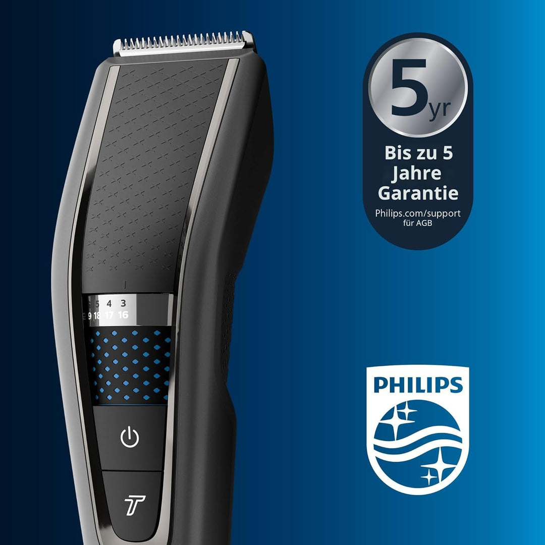 Philips Hair Clipper Series 7000 Haarschneider mit Trim-n-Flow-Technologie (Modell HC7650/15) mit 28