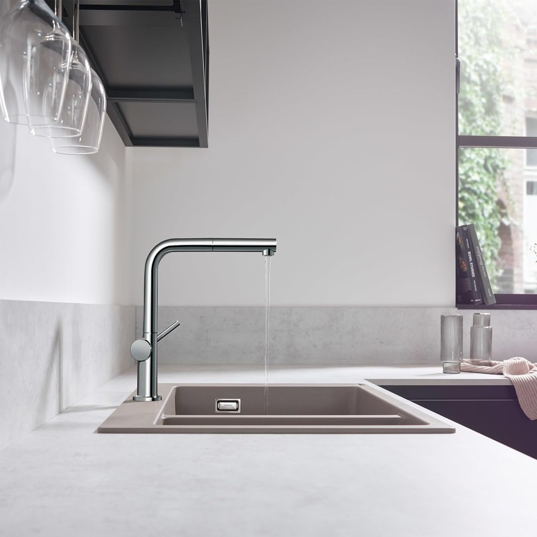 hansgrohe Talis M54 - Küchenarmatur mit Brause ausziehbar, 1 Stahlart, Wasserhahn Küche mit Auslaufh