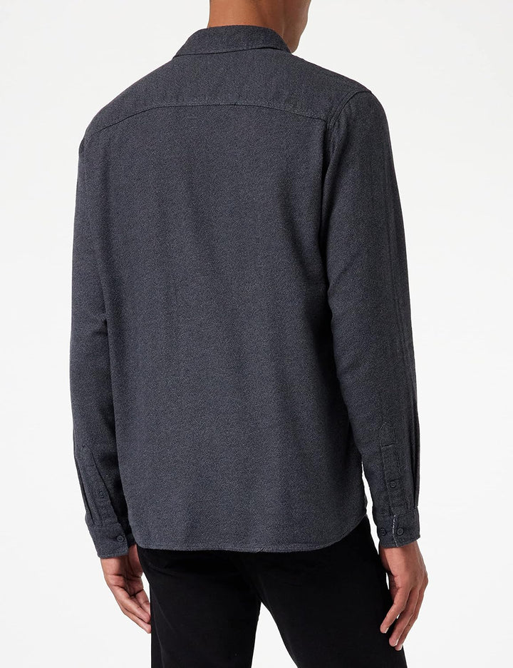 JACK & JONES Herren Jcoberg Shirt Ls Hemd L Black/Detail:melange, L Black/Detail:melange