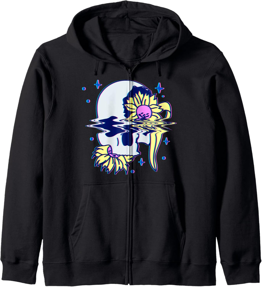 Pastel Goth Schädel And Flowers Kawaii Vaporwave Aesthetic Kapuzenjacke