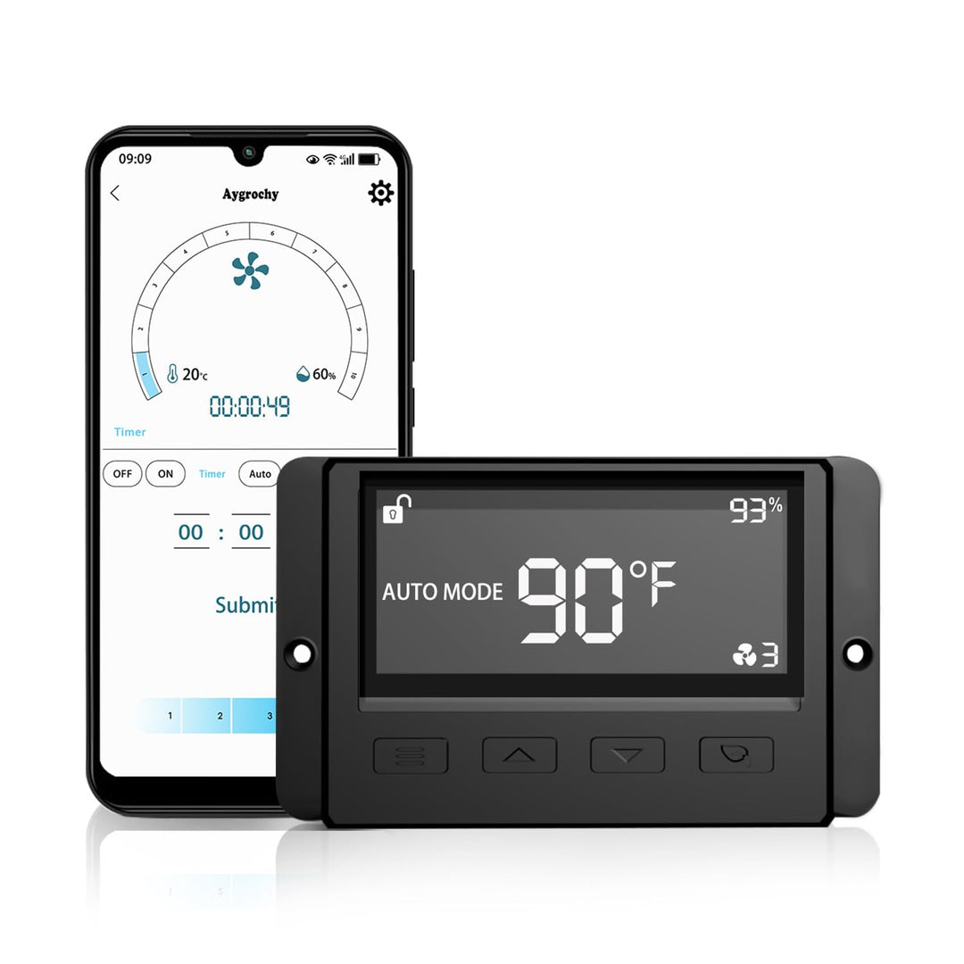 Aygrochy Wifi App Smart Controller mit Temperatur- und Feuchtigkeitsregler für Rohrventilator