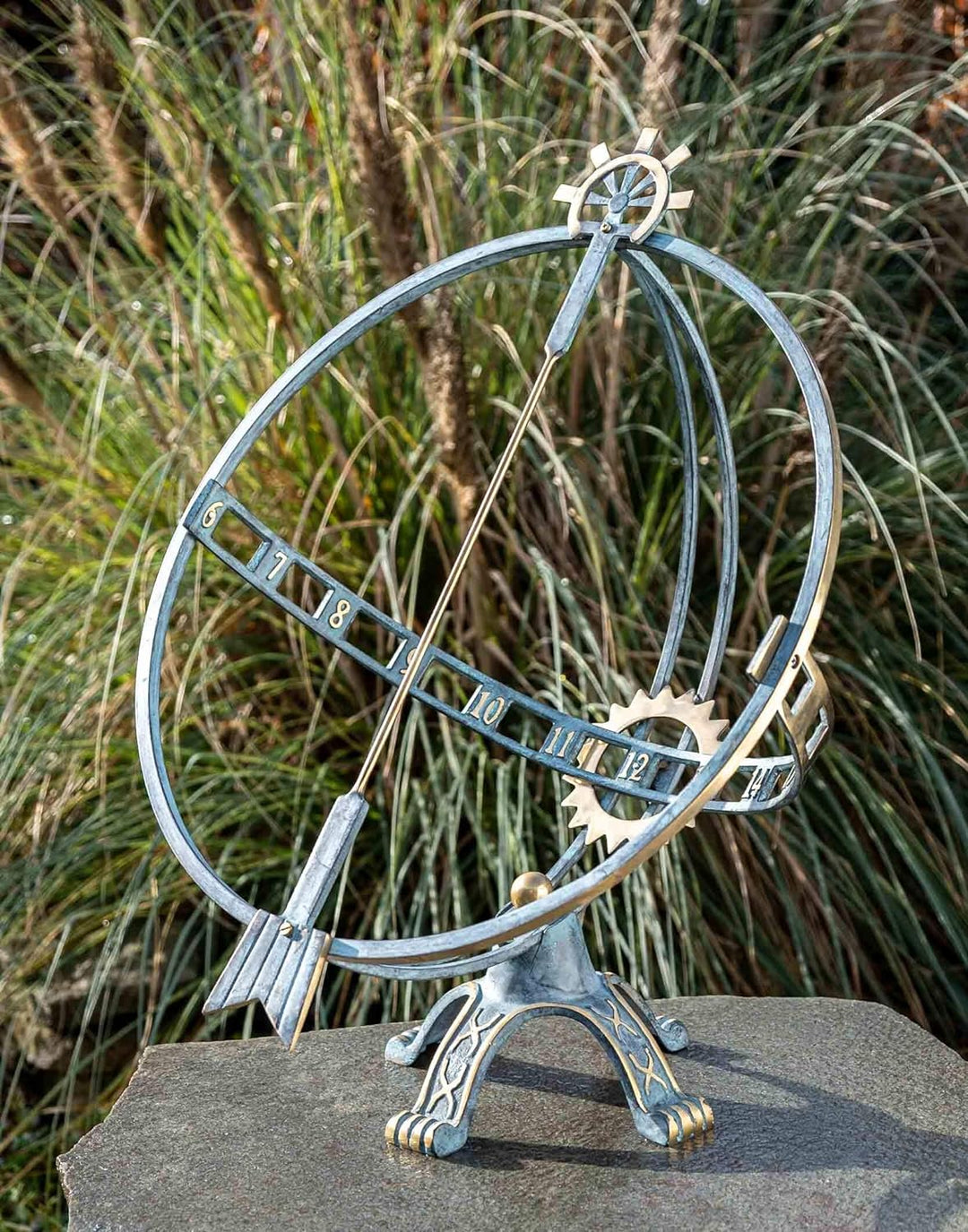 IDYL Outdoor Zeitmesser aus Bronze Grosse Sonnenuhr - hochwertig und auffällig | Nr. 1263 | Masse: 6