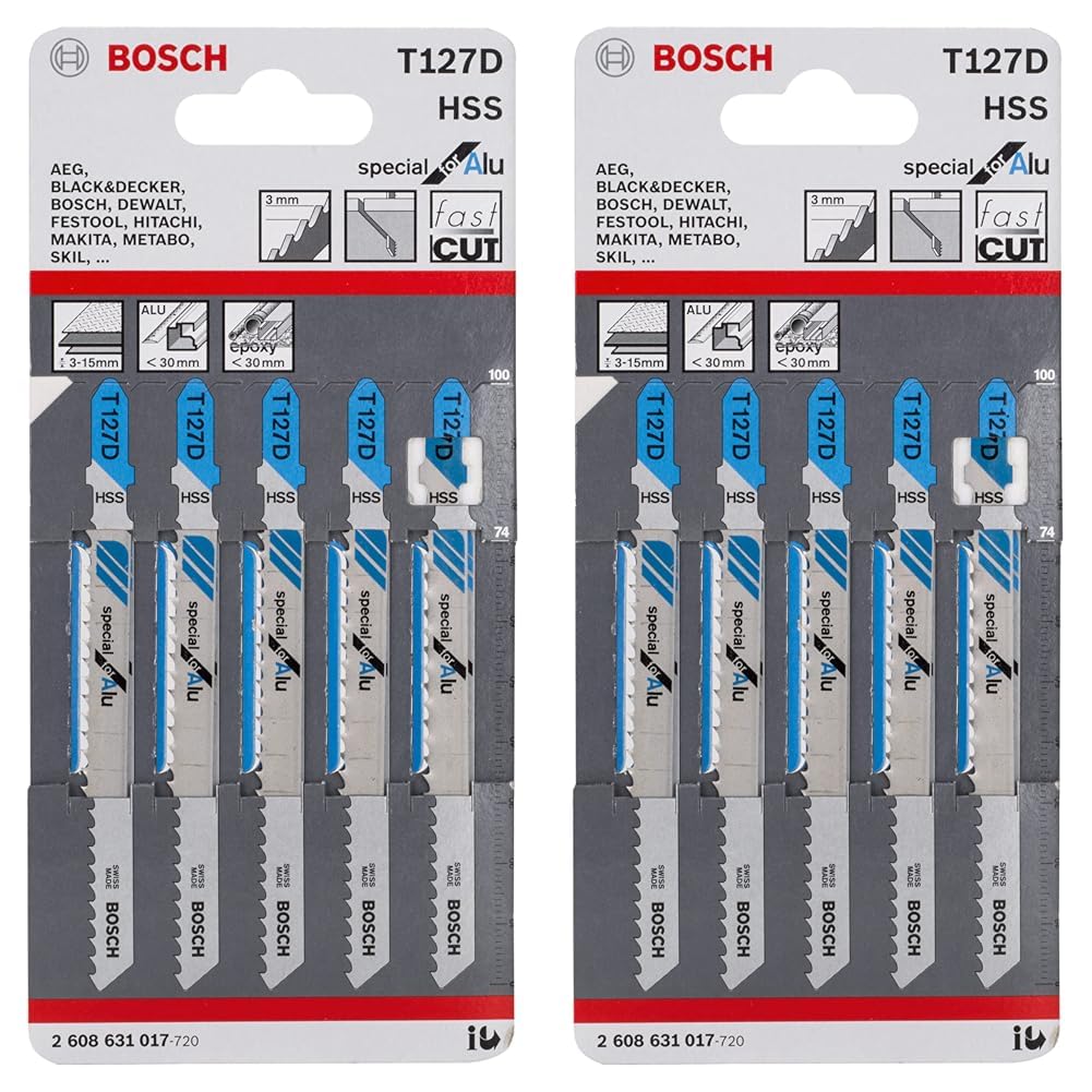 Bosch Accessories Bosch Professional 5x Stichsägeblatt T 127 D Special for Alu (für Aluminiumrohre &