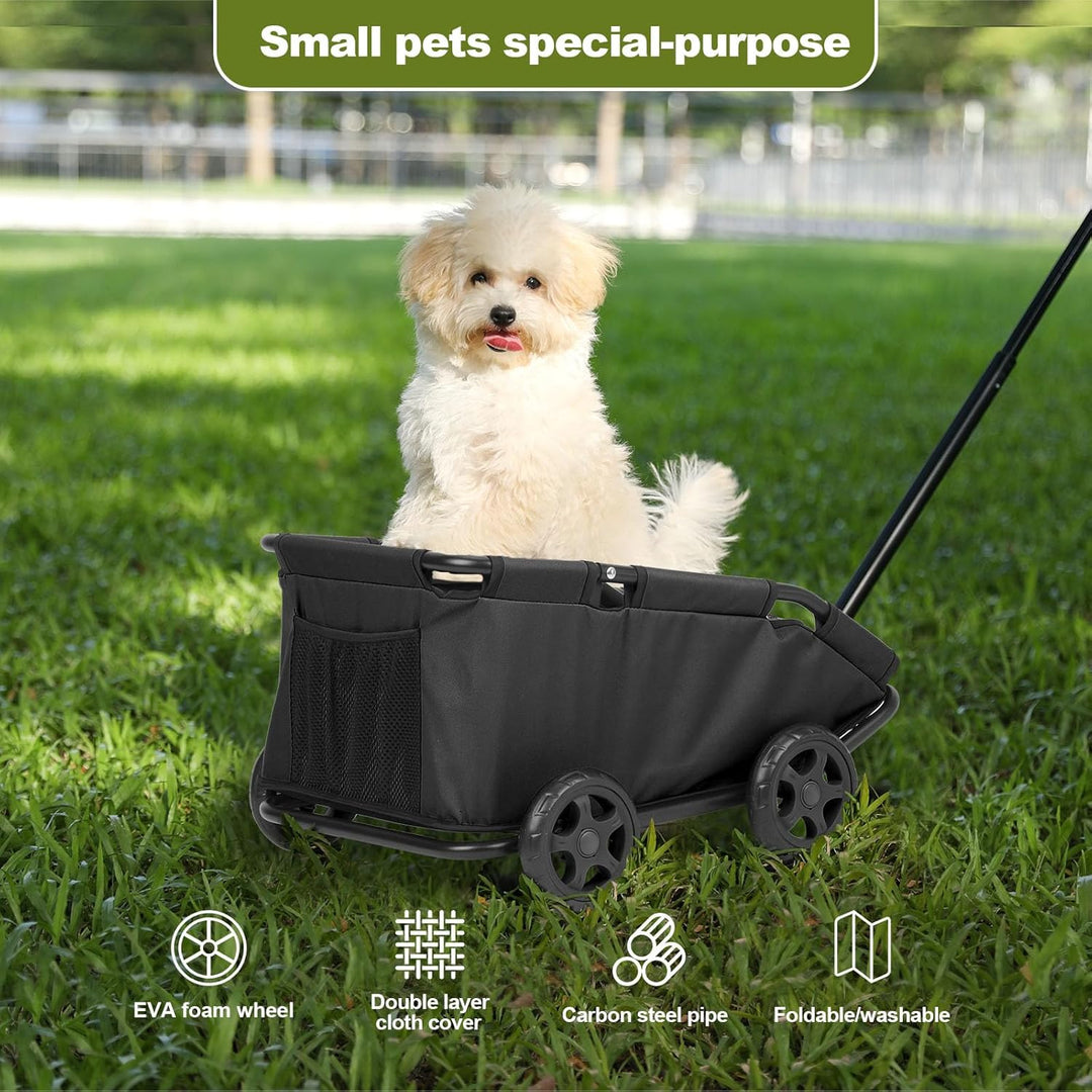 Mini-Hundewagen für Mini-Haustiere, faltbarer multifunktionaler Einkaufswagen mit ausziehbarem Ziehg