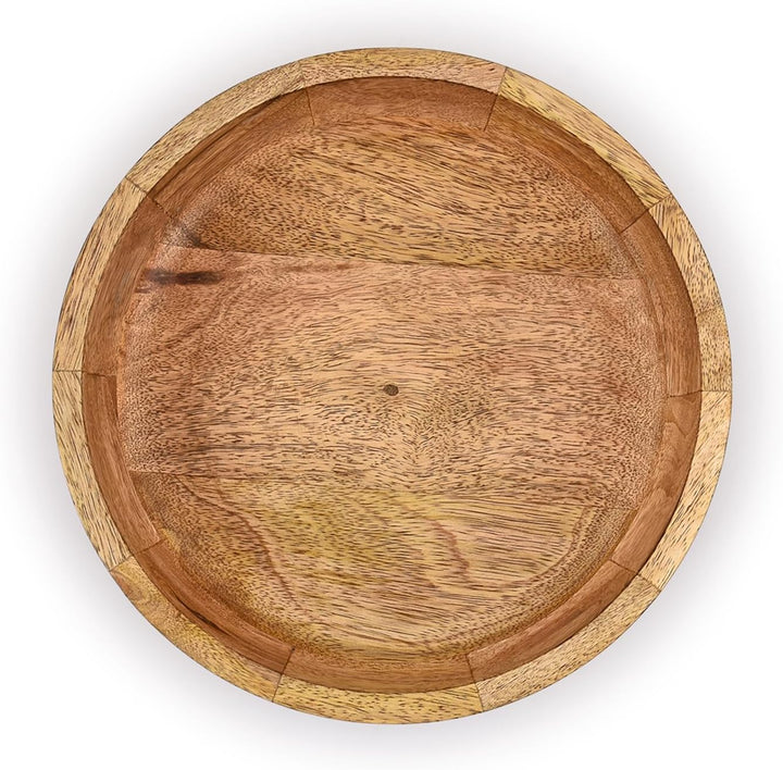 Obstschale aus Mangoholz, rustikales blaues Finish, dekorative Servierschale aus Holz für Küchenthek