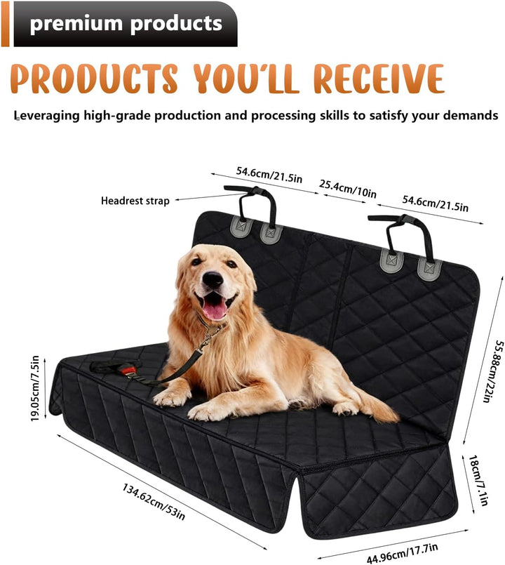 Hundedecke Auto Rückbank, 135x120cm Wasserdicht Kratzfest rutschfest Autoschondecke Hund Rücksitz mi