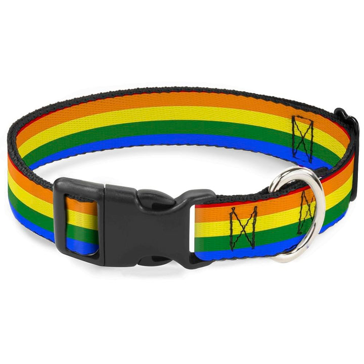 Buckle-Down PC-W30693-WM Flag Gay Pride Rainbow Plastic Clip Collar, Wide Medium/16-23 1.5" Wide - F
